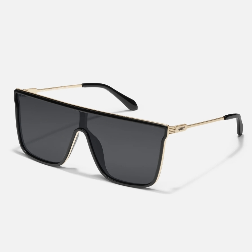 Quay Nightfall Remixed Polarized Sunglasses, Black & Gold - Picture 2 of 13